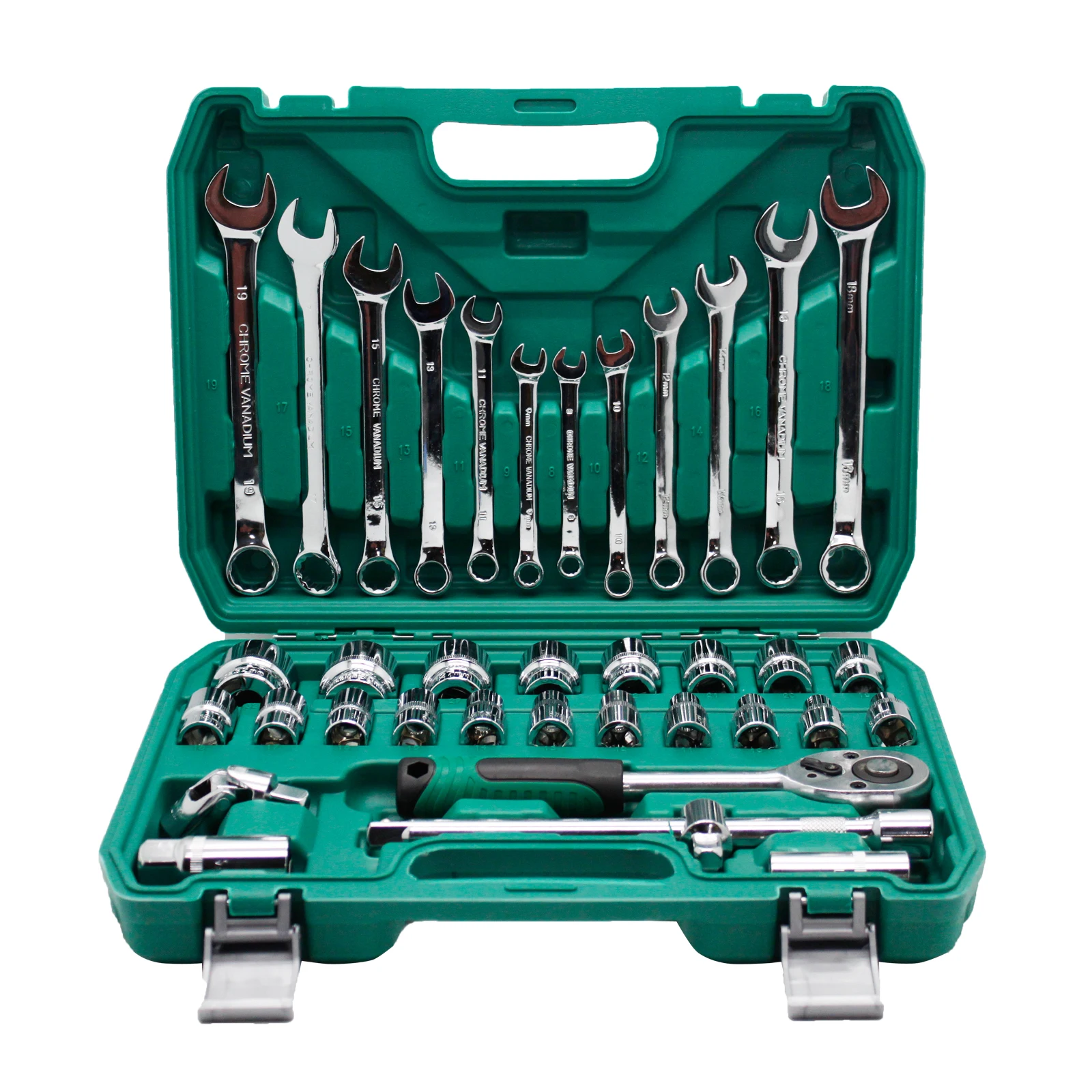 Hot selling professional 37pieces home auto car repair hand tool set socket wrench tool kit combination wrench ratchet handle
