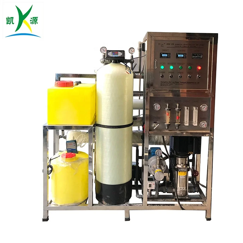4000LPD automatic seawater reverse osmosis system Drinking water treatment filter desalination machinery