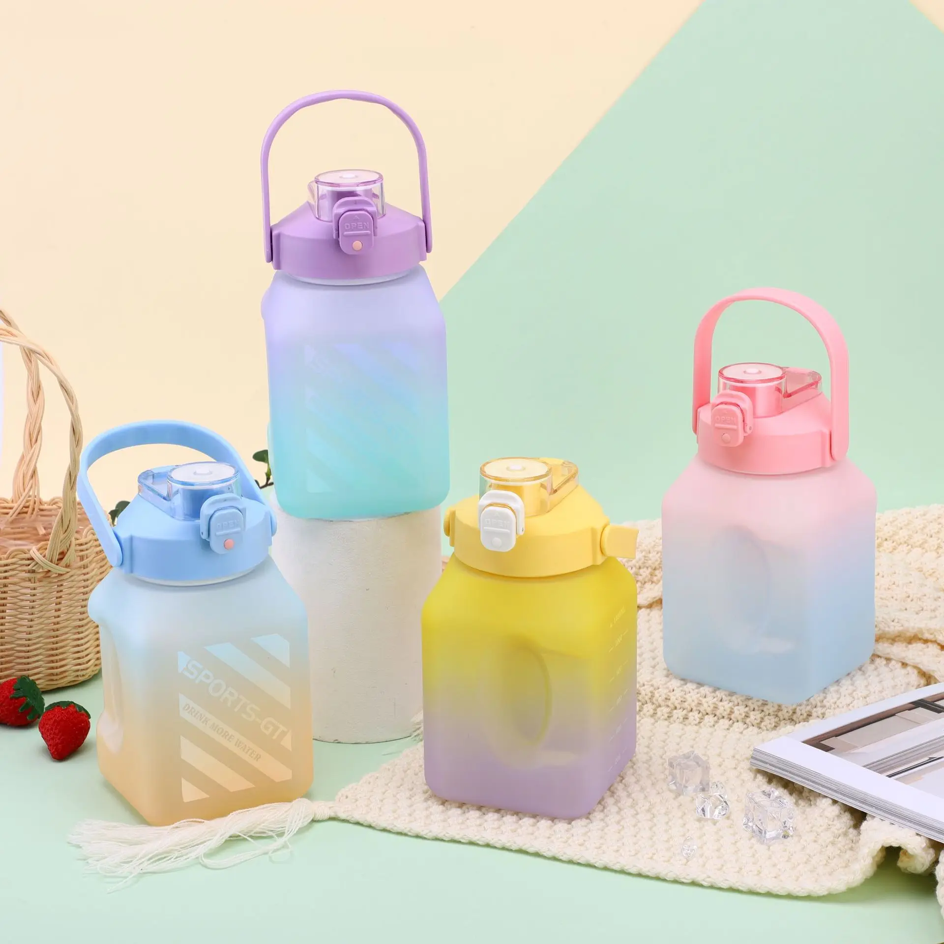 1.5l Half Gallon Bpa Free Wide Mouth Water Bottle Reusable Gym Water Jug Large Sports Water Bottle