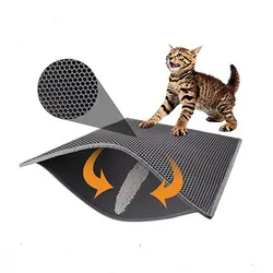 Pet Cat Mat Double-Layer Cat Litter Trapper Mats with Waterproof Bottom Layer Easy Cleaning Protect Floor Cat Bed