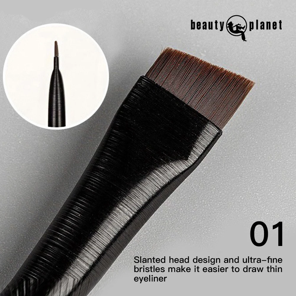 Beauty Planet Private Label Custom Angular Eye Tinit Precise Ultra Eyebrow Fine Angle Line Thin Flat Head Eyeliner Eyebrow Brush