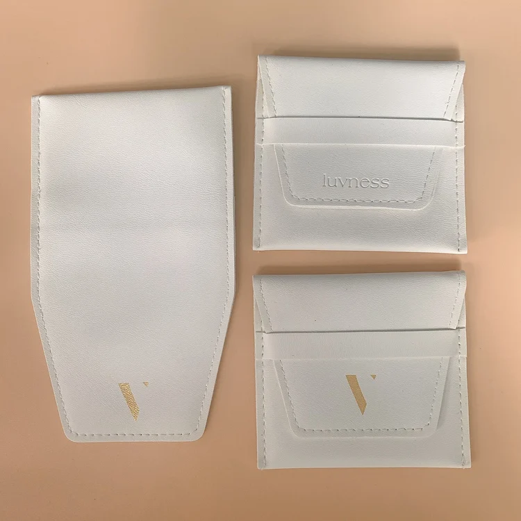 leather faxu luxury  jewelry jewelry bag jewellery bag pouch with logo faux leather jewellery pouch