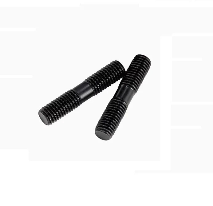 8.8 Grade Carbon Steel Trailer Wheel Double Threaded Stud Bolt M5 M8 Stud Black Zinc Threaded rod double end bolts