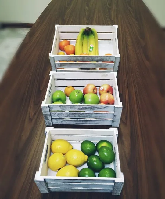 Rustic White Set of 3 Distressed Decorative Wood Crates Storage Container wooden box