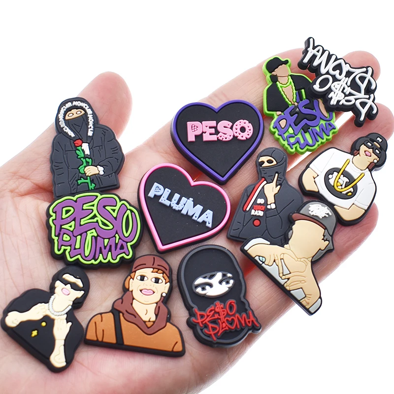 singer rapper peso pluma shoe  charms for shoe in stock Anuel AA singer peso pluma shoe charms