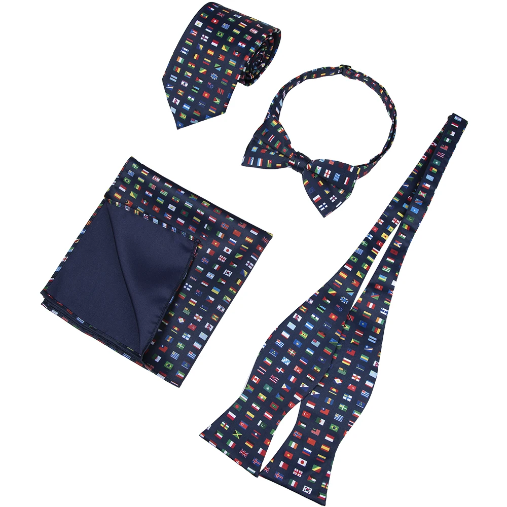 Wholesale or Custom Global inspiration Flags of Nations Mens Necktie International Country Flag Gift NeckTie Flag Ties