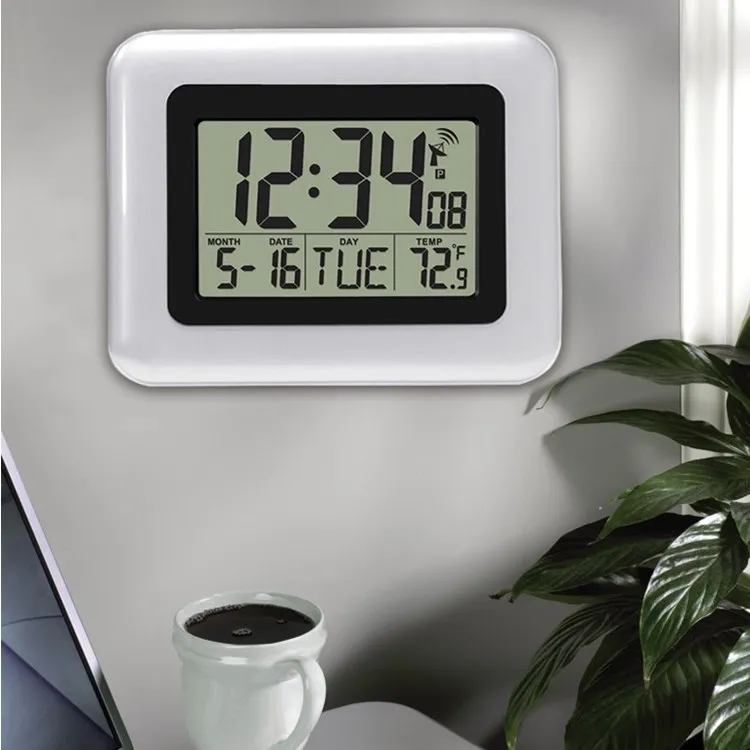 KH-CL106 Desktop Alarm Decorative Simple Design Digital DCF RCC Promotional Mounted Stylish World Time Zone Wall Clock