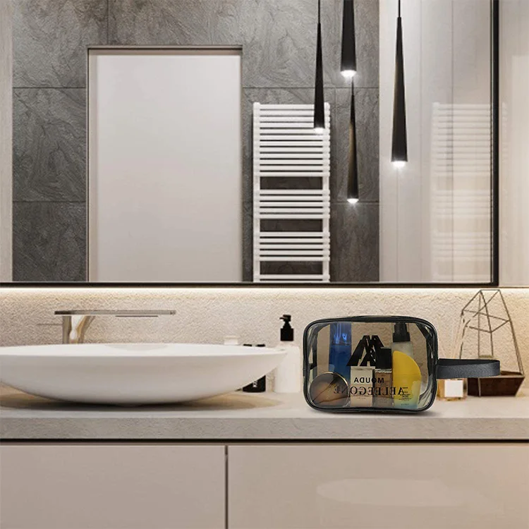 Custom logo waterproof toiletry bags transparent clear pvc pouch bag Organizer tote travel pvc cosmetic bag