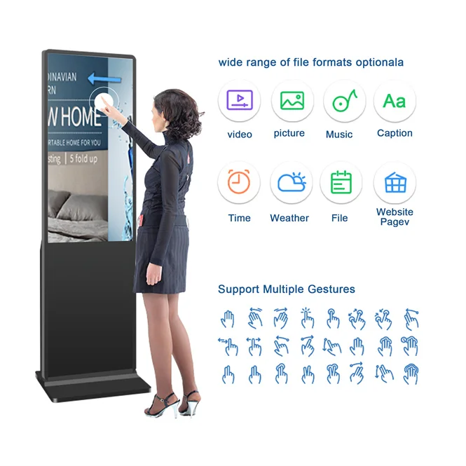 Напольная подставка Wifi Lcd интерактивный сенсорный экран Digital Signage и Dislays рекламные плееры киоск монитор