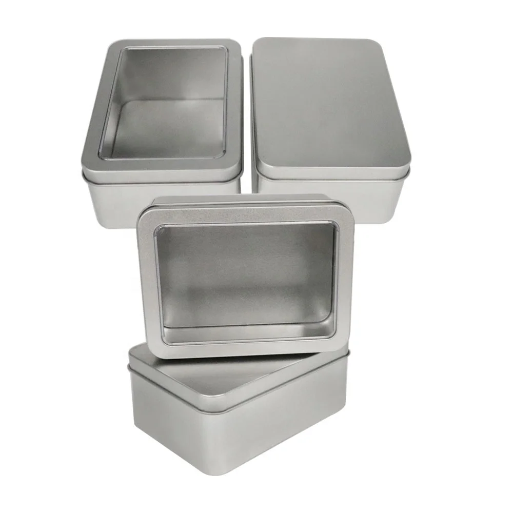 sublimation metal small mini gift mint square rectangular print hinged tin watch box custom with window