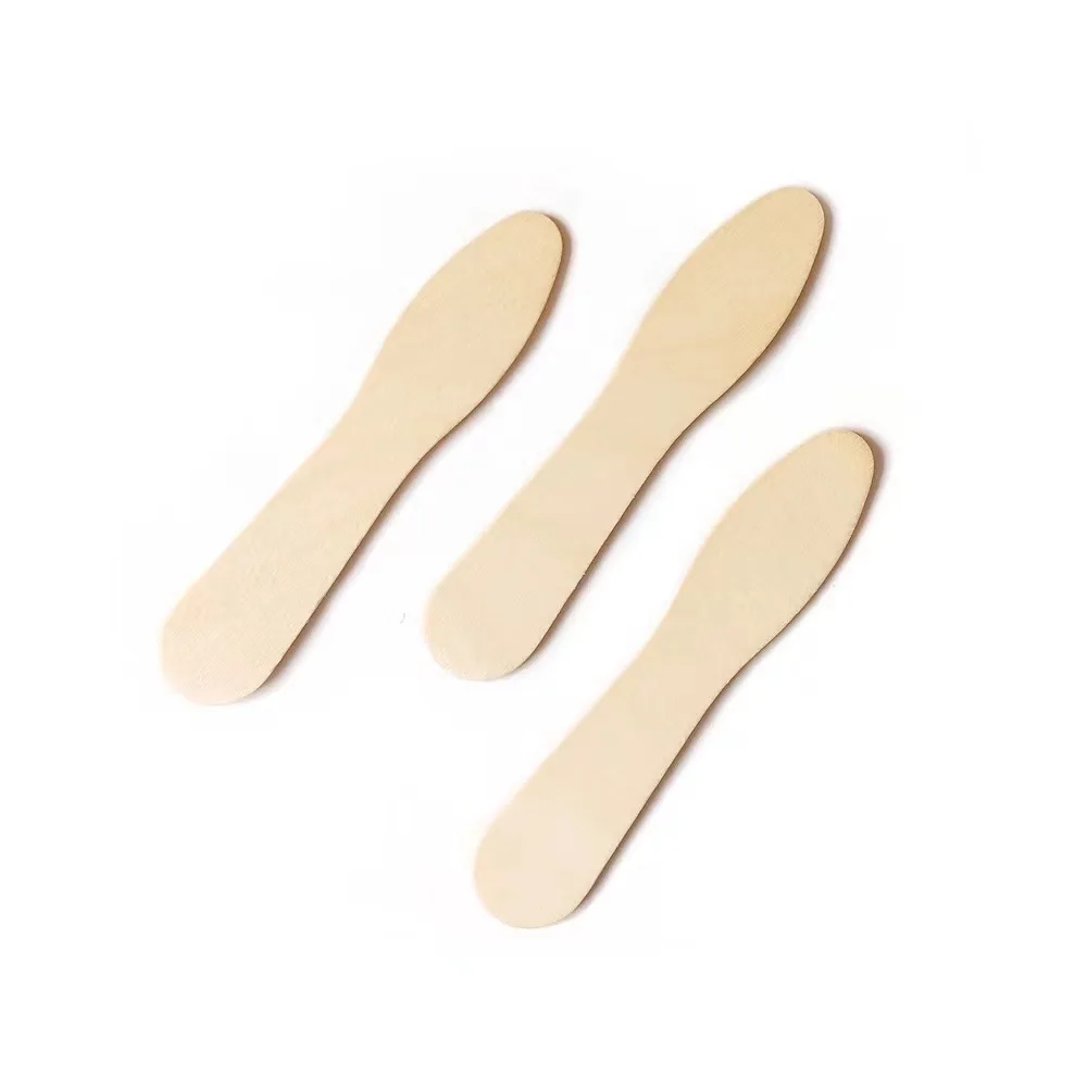 Low MOQ birch wood ice cream stick/spoon wooden popsicle sticks waxing spatulas with brand logo