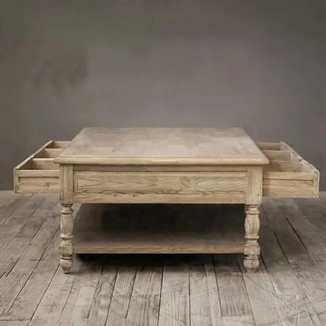 Custom furniture American modern high end sitting room log tea table coffee table