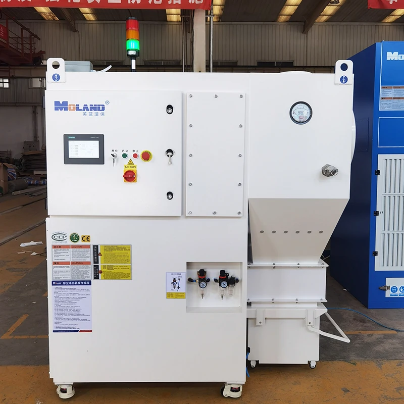 Large air flow pulse jet type industrial dust collector for laser cutting / welding fume and other dry powder treatment