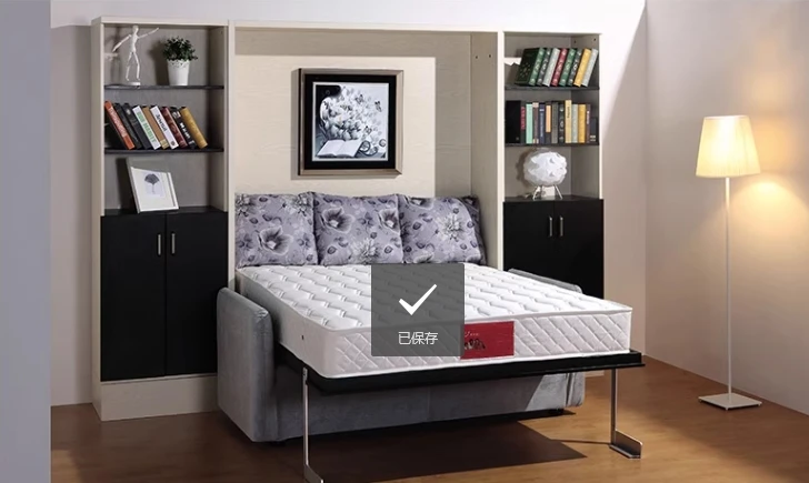 Murphy bed household small apartment one meter two retractable folding bed single bedroom hidden bed with wardrobe integrated