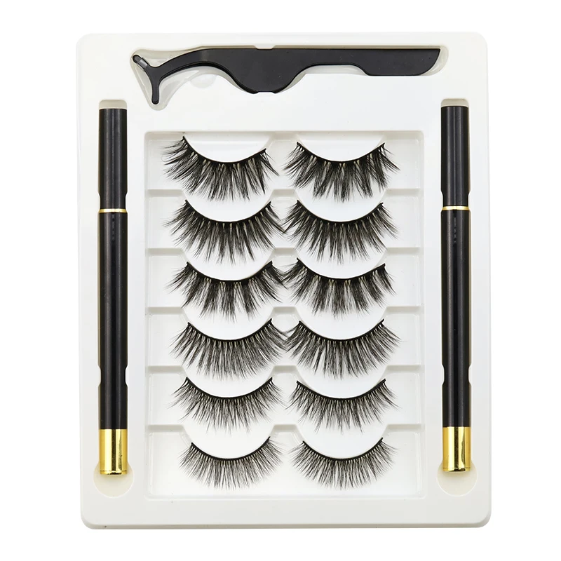 High quality custom magnetic lashes vendors wholesale new custom design 3d silk magnetic lashes magnetic mink eyelash