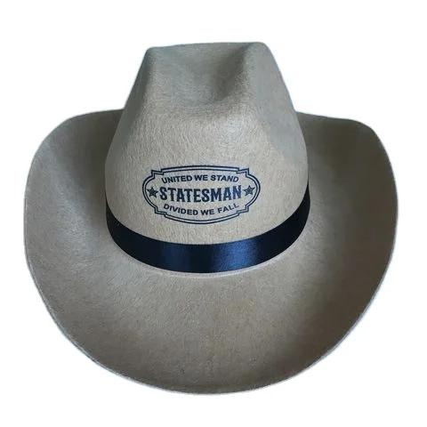 Factory Wholesale Custom Printing Promotional Felt Cap Hat Carnival Hat Cowboy Hat