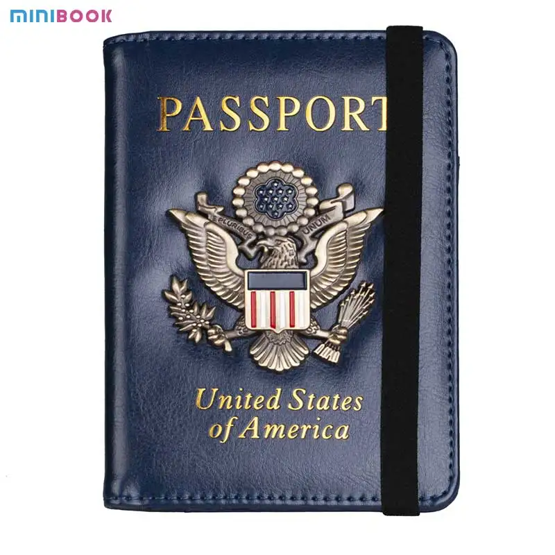 USA Elastic Strap Passport Covercouple Travel Eco Rfid Passport Case Cover Holder Document Organizer Wallet 2023