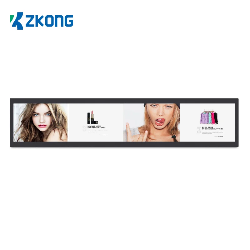Double Advertising Ultra wide Screen Wifi Android 5.1.1 Monitor Bar Lcd Small Shelf Price Label Display