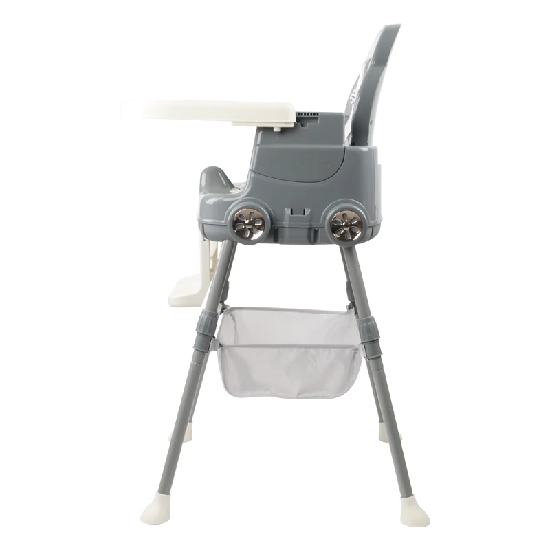 HA-040 Popular grey plastic high chair collapsible feeding baby chair
