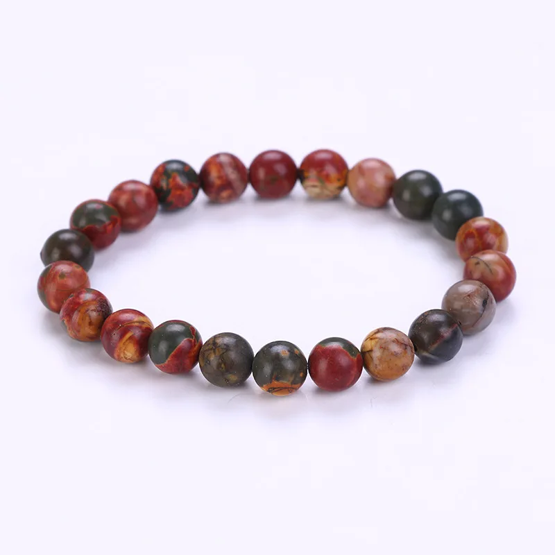 8mm Various natural stone chakra bracelets volcanic stone agate tiger eye stone amazonite elastic beaded bracelet jewelry