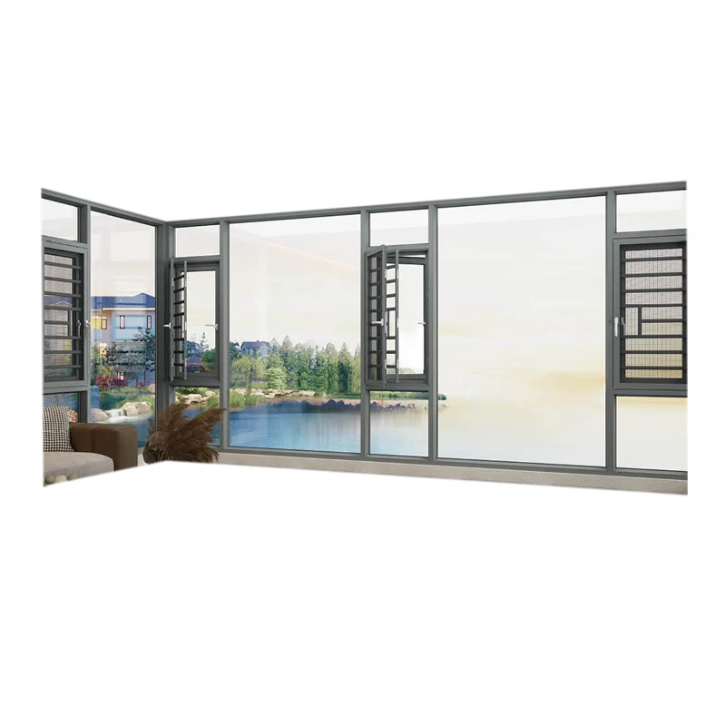 Aluminum windows Sliding Bi-folding Doors for Houses Narrow Frame Others Heat-insulation