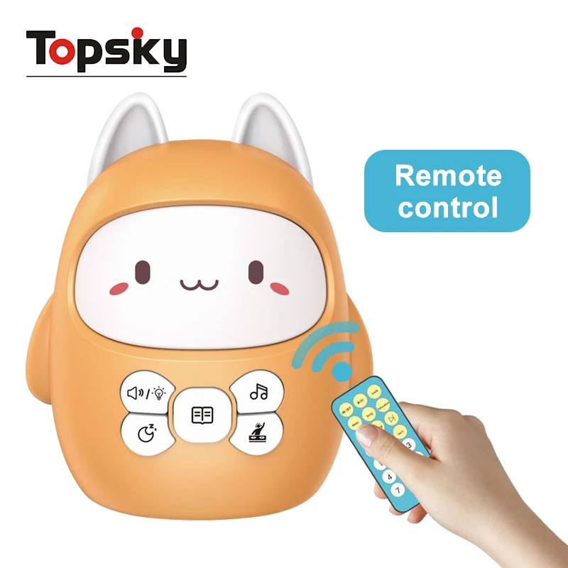 Cartoon Cat Intelligent Story Machine Kids Early Learning Educational Toys Story Machine  with Music Interactive Toys for Baby