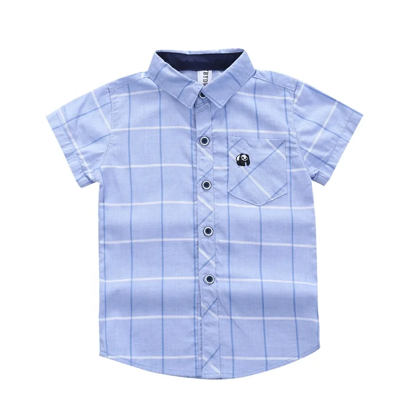 
Wholesale New Fashion Design Children Clothing Custom Plain 100% Cotton Toddler Kids Boys Short Sleeve Shirts 