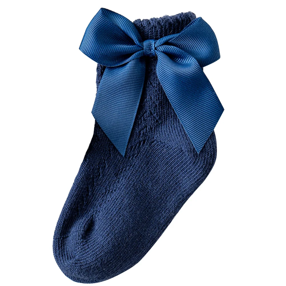  2021 New Arrivals spring summer Baby Girls Knit cotton hollow loop short Socks kids 0-5 Years children lace bow socks