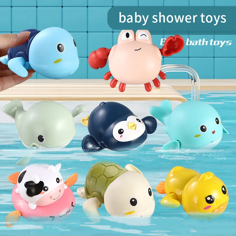 Wholesale clockwork spring Wind up crab Swimming Floating Water Bathtub Shower bathing Baby Toys for Toddlers