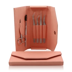 6 Pcs Eyebrow Shaping Trimming Set Eyebrow Scissors Tweezers Black Makeup Tool Set  Eyelash Extension Kits