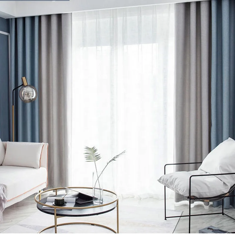 YD001B china wholesale custom made home textiles navy blue beedroon room  sun shade window 100% blackout curtains