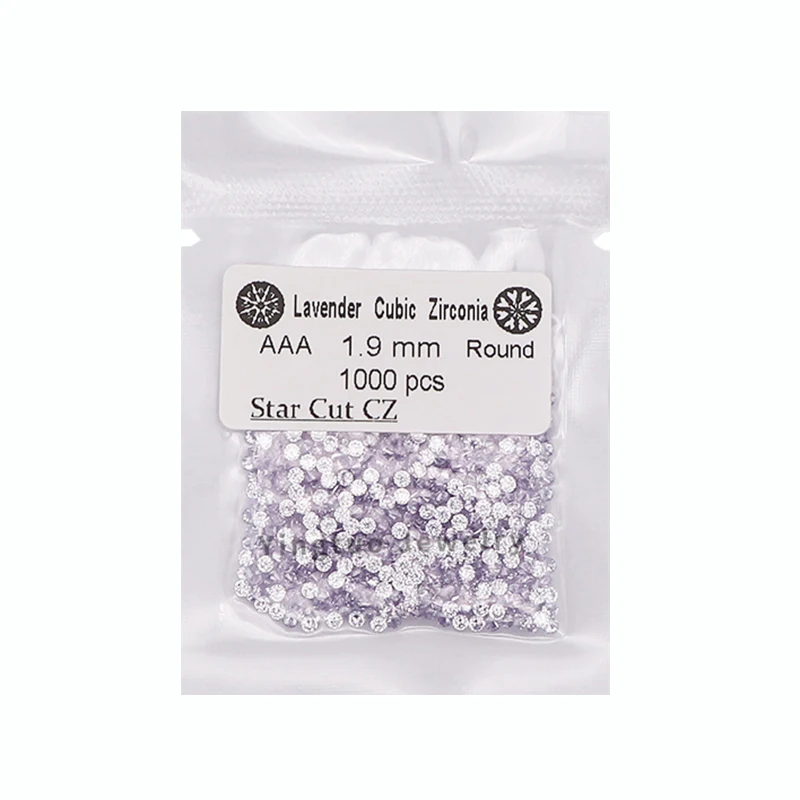 Round Diamond Cut Lavender Loose Cubic Zirconia 5A CZ Gemstone Zircon Dubai Stones Cubic Zirconia