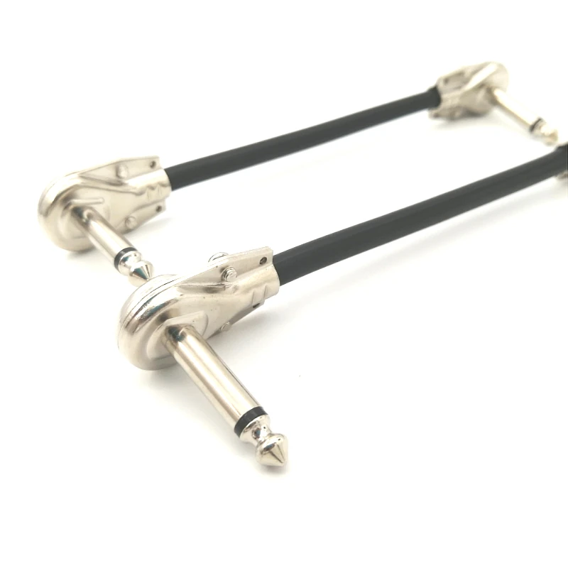 
Guitar Patch Cables Right Angle, 6 inch ,15 cm 1/4 6.35mm TS Effect Pedals Instrument Cables 