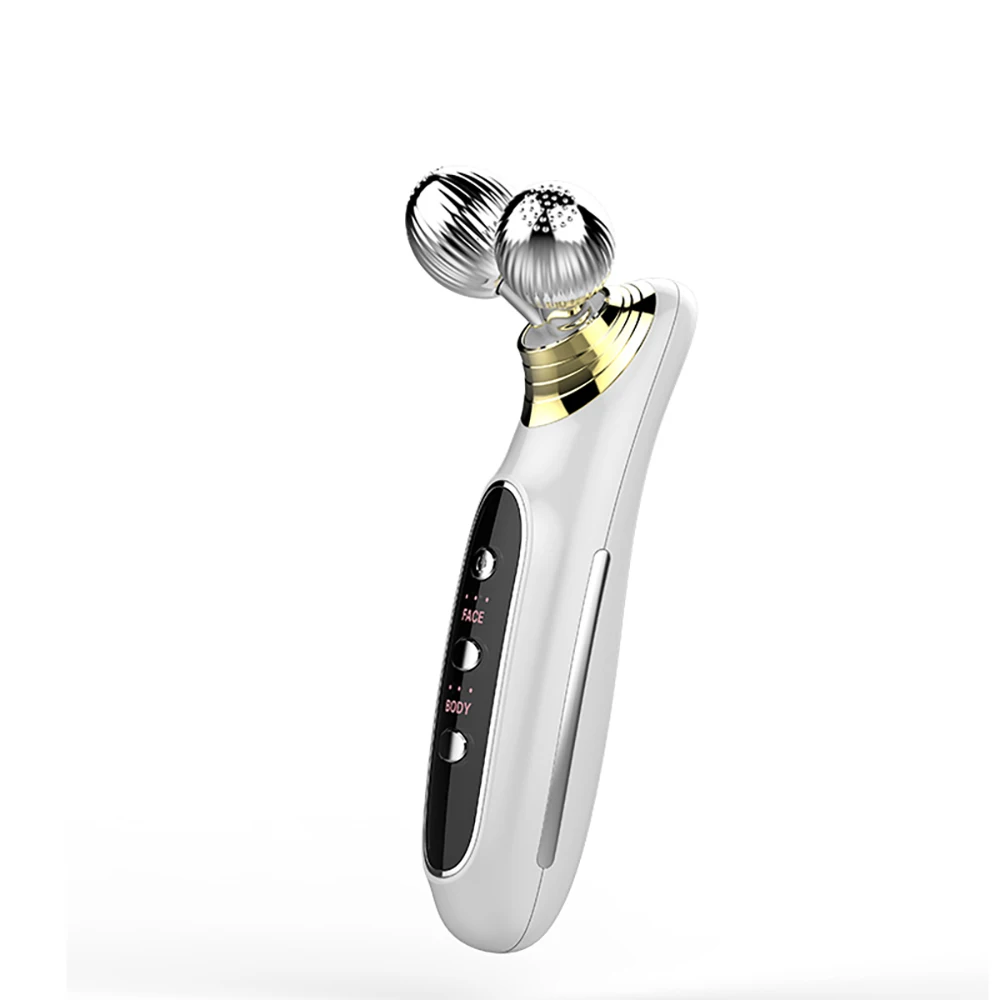 KKS anti wrinkle beauty micro current dual electric 3d ems rf face lift arm roller body facial lift massager machine