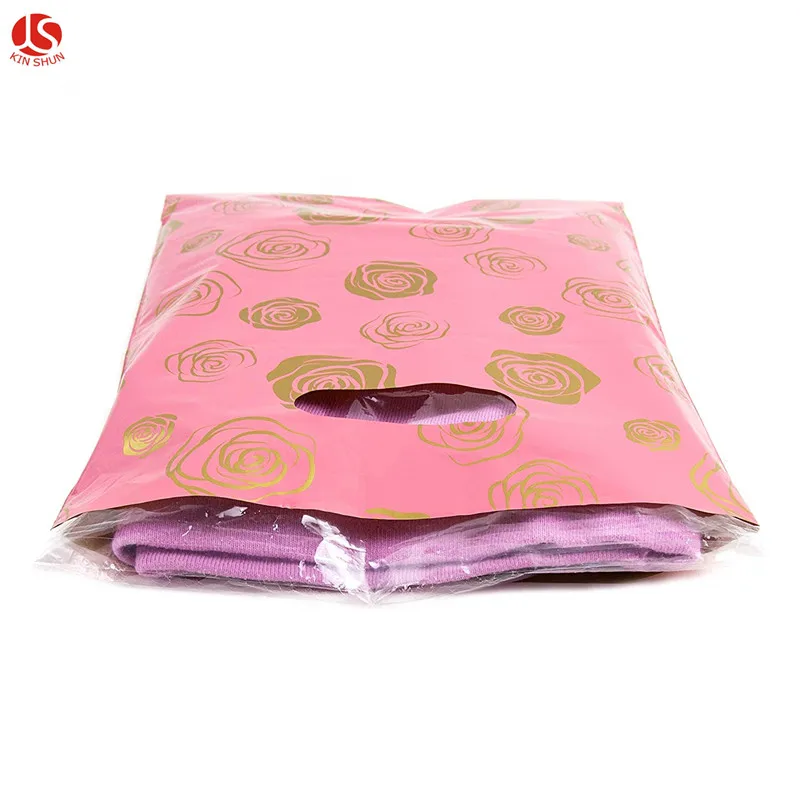 9x12 Золотая Роза цвета: золотистый принт товаров Глянцевая пакеты для розничной торговли полиэтиленовые Изысканная Подарочная сумка покупок