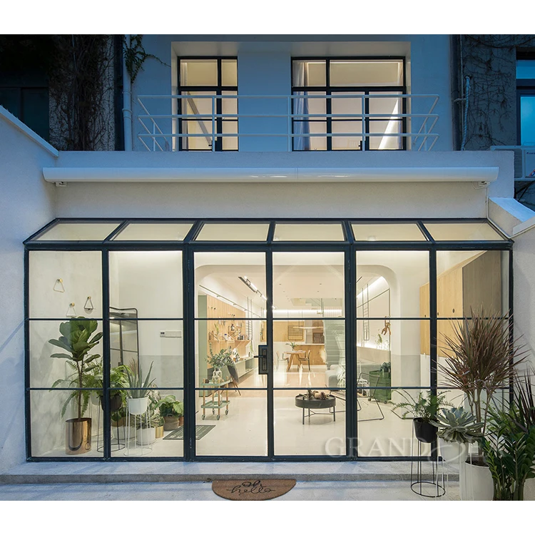 Commercial use aluminum sunroom prefabricated custom conservatory casa megasun solarium house