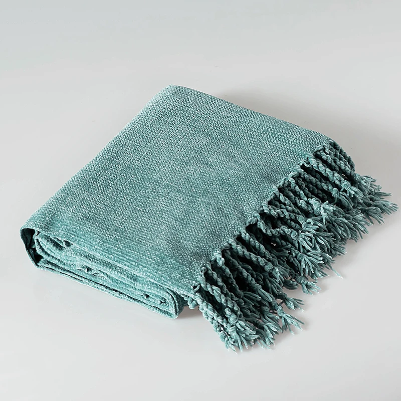 Soft Fluffy Chenille Throw Blanket Sofa Throw