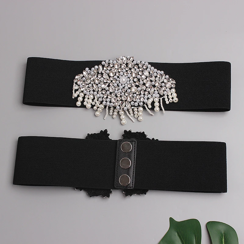 Новый дизайн со стразами в форме сердца; Украшенные стразами; Эластичная резинка на талии ремни декоративные платье поясные