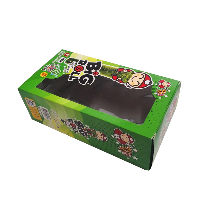 Wholesale Custom Unique Design Potato Chip Nori Packaging Card Box Disposable Snack Box With Window