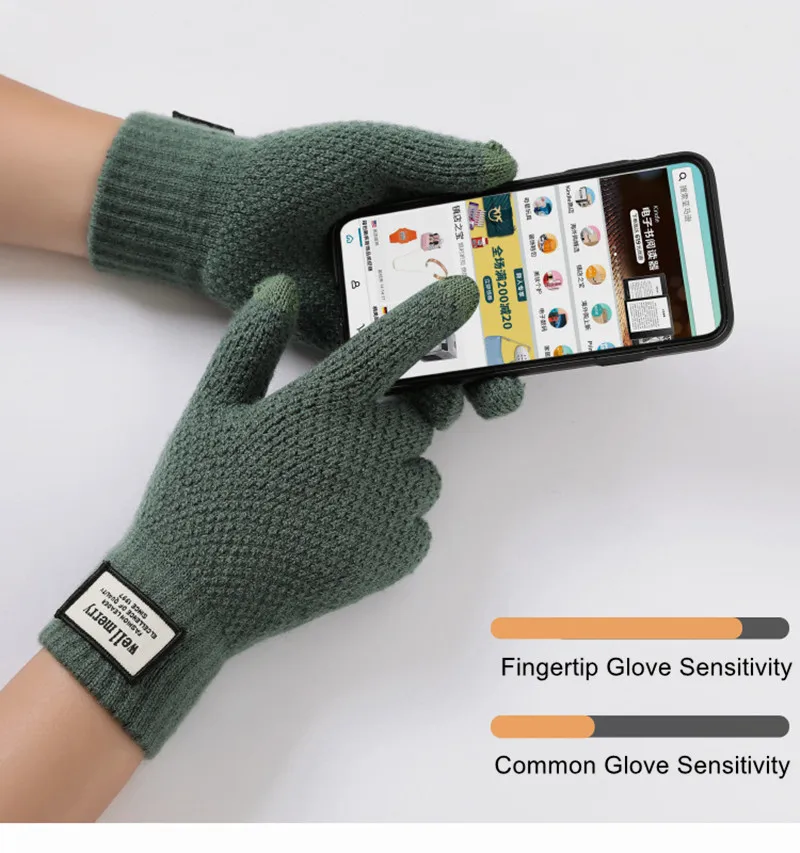 Зимние перчатки для мужчин и женщин теплые перчатки унисекс Флисовые и толстые зимние вязаные перчатки для сенсорного экрана