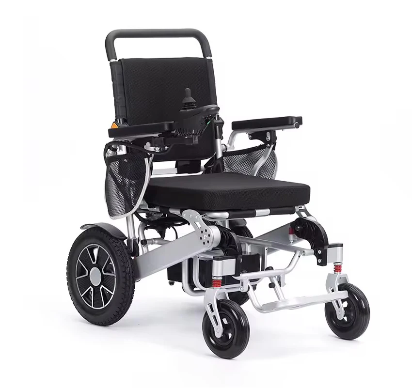 Hot selling fully automatic folding reclining portable light elderly use remote control electric wheelchair