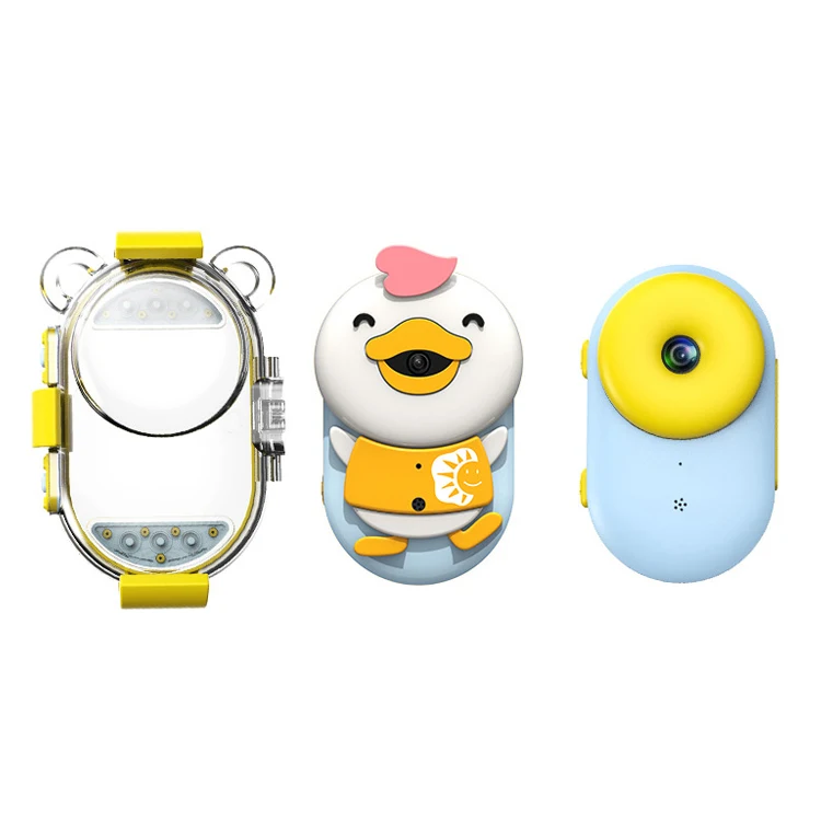 3 in 1 Digital Camera for Kids Shockproof Soft Case + Waterproof Case + Dual Video Camera Lenses