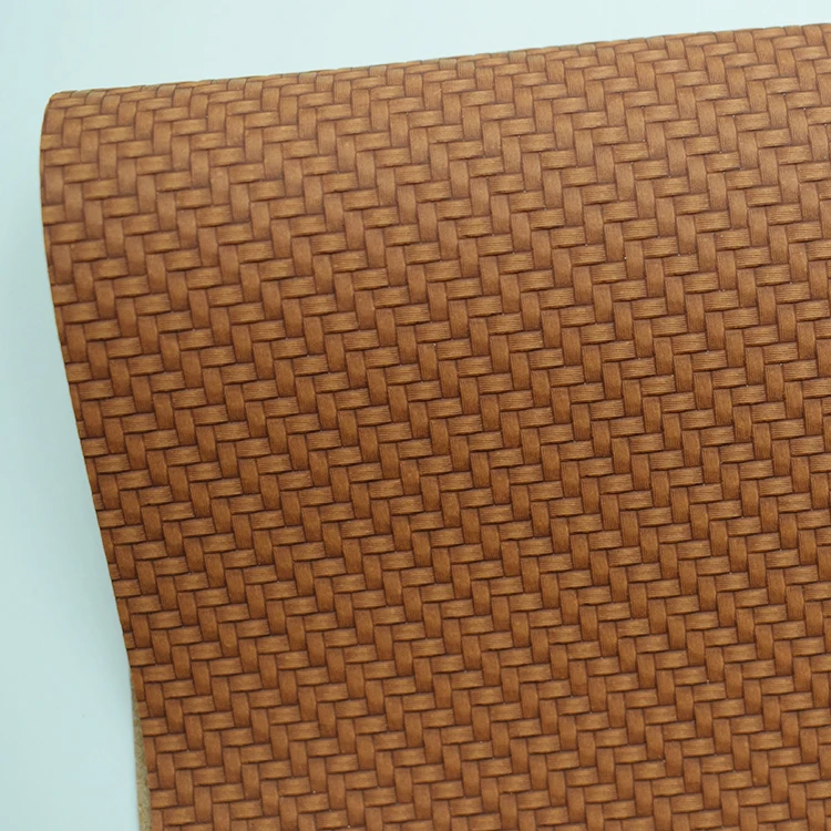 straw mat embossed strips pu leather for notebook label book binding