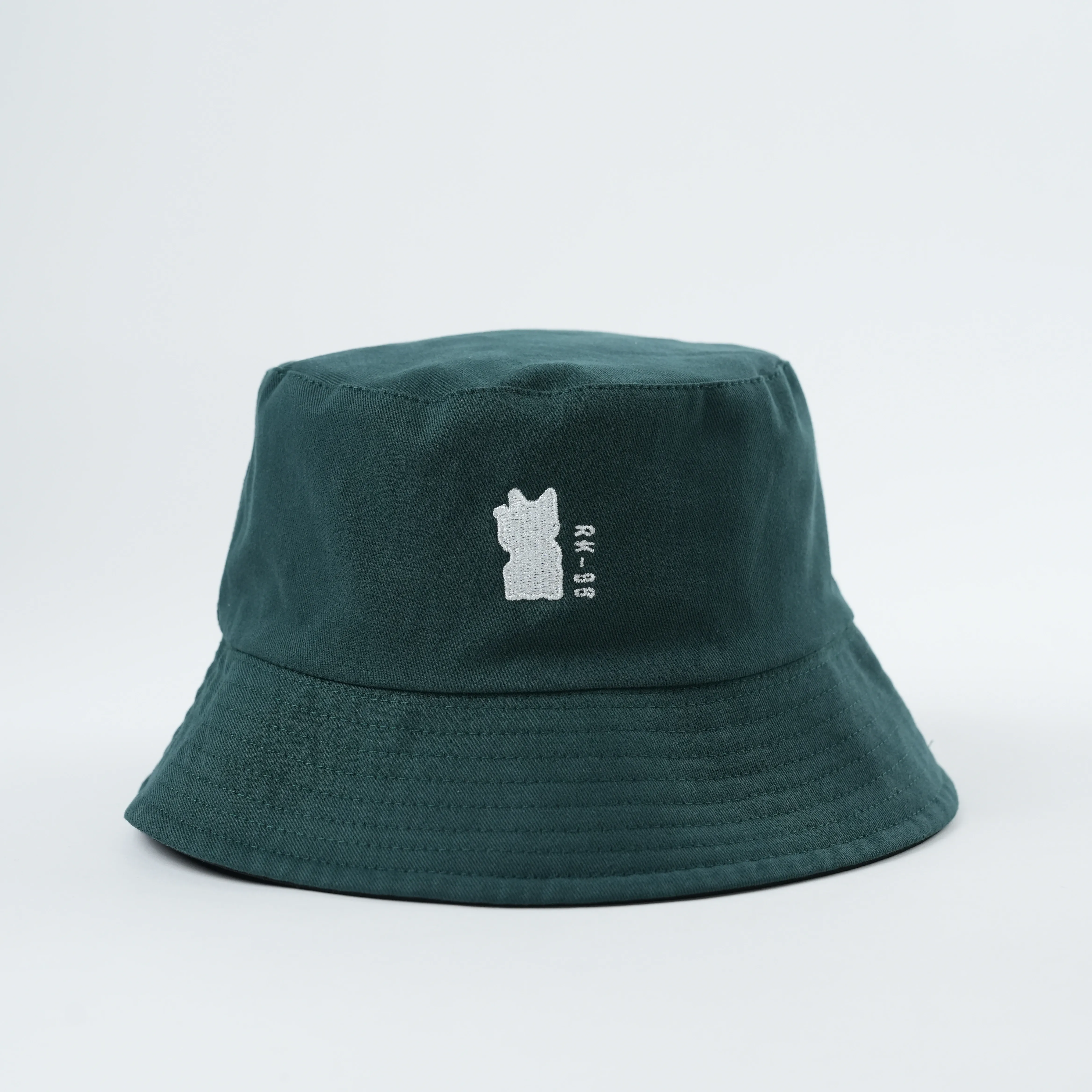 High Quality Fashion Reversible Custom embroidery Solid Color Designer Bucket Hat,black and green 100% cotton bucket hat custom