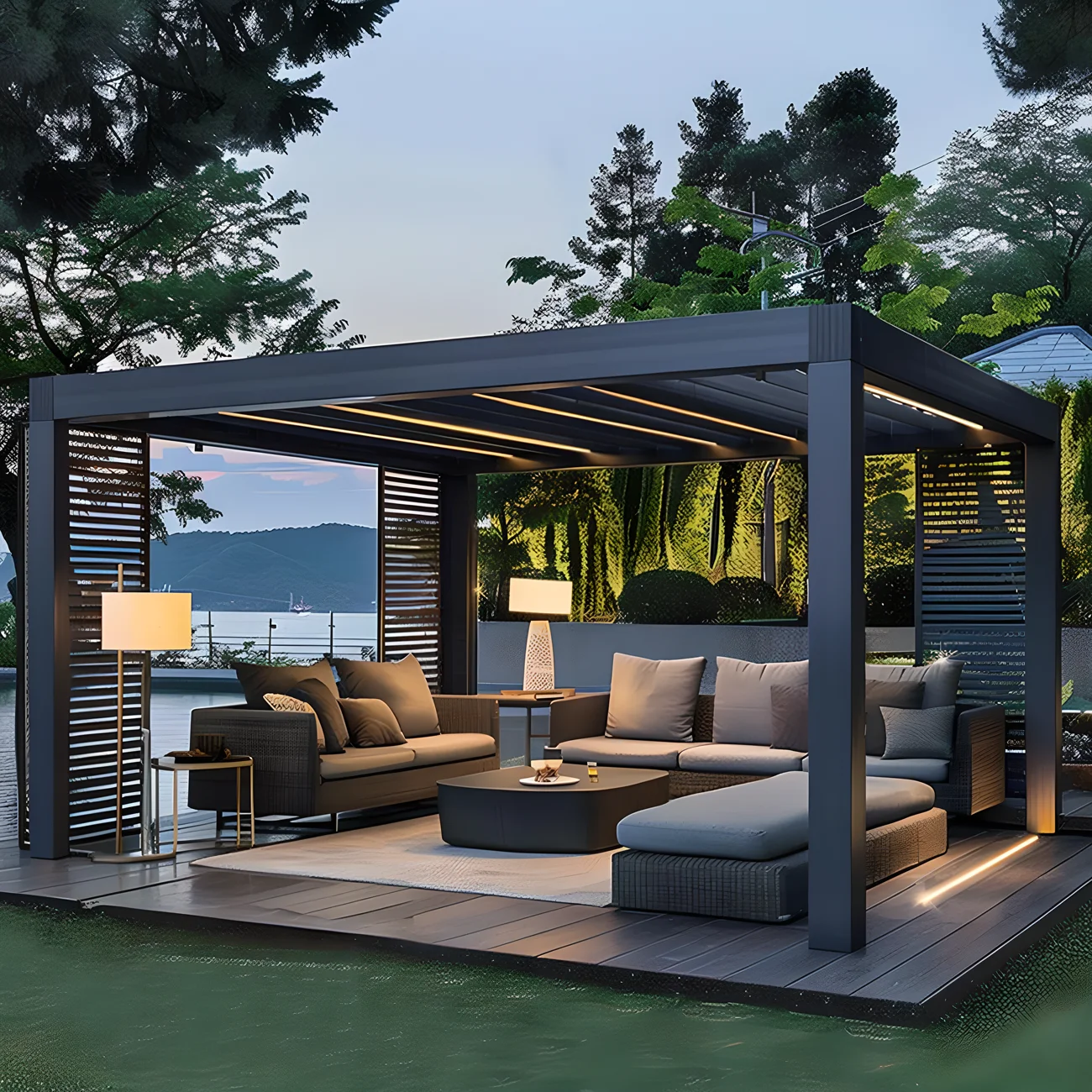 Waterproof outdoor pavilion factory direct sales 4x3 electric bioclimatic aluminum pavilion