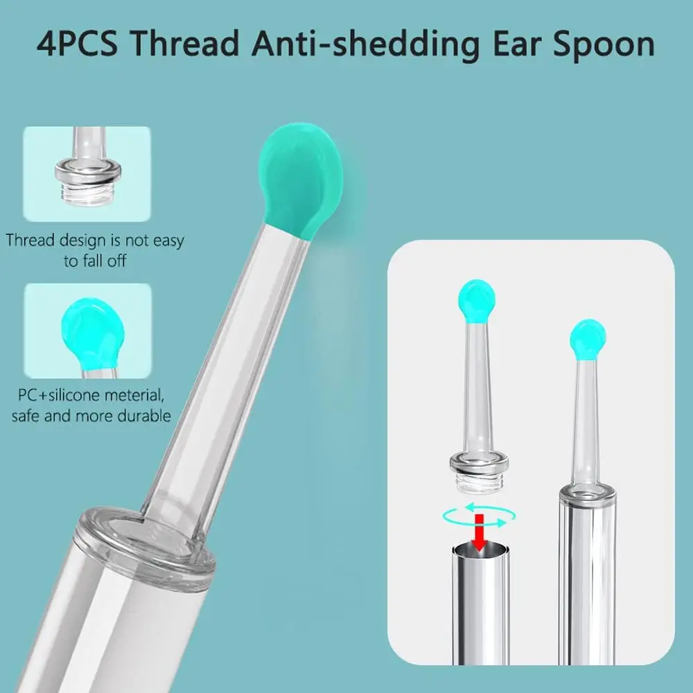 Ear Wax Removal Tool  high-Definition Otoscope,with 6 LED Lights  Suitable for iOS iPad Android