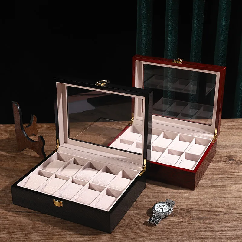 High Quality  Wooden Display 8 Grid Watch Box Case