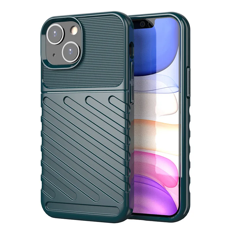 Durable Non-slip Shockproof All-inclusive Striped Tpu Soft Case For Iphone 15 Pro 14 Pro Max 13 Mini