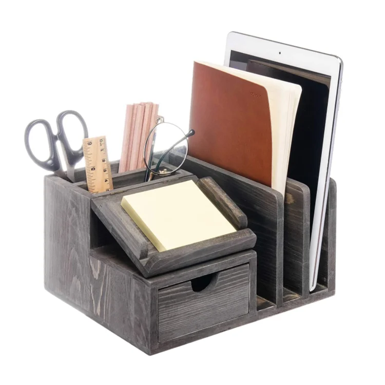 Держатель для файлов из серого дерева