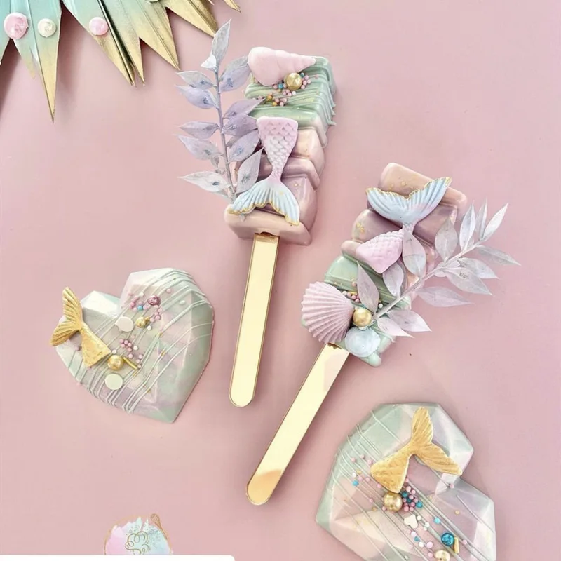 Wholesale High Quality Colorful Acrylic Cake sicle Sticks Popsicle Sticks And Cake Ice Cream Sticks
